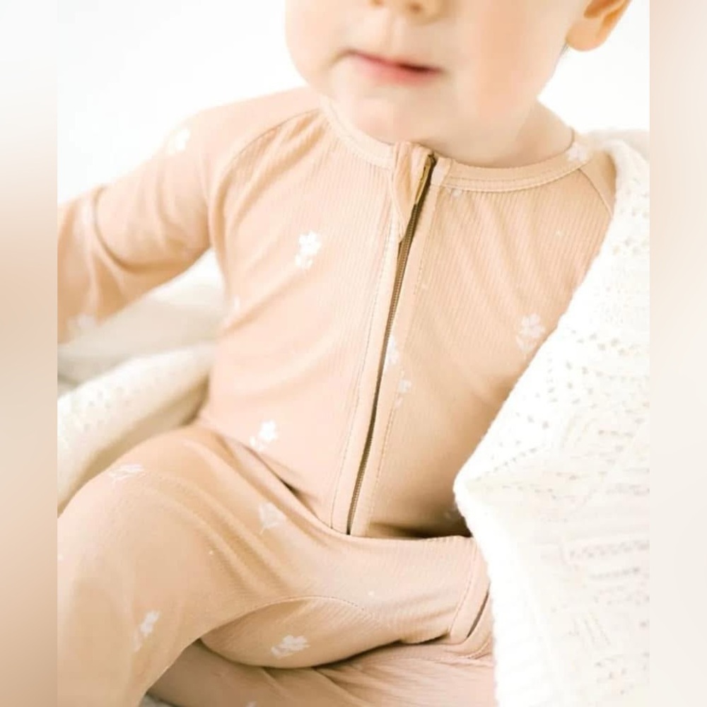 Dreamy Skies Baby • Ribbed Bamboo Convertible Romper in Fall Floral